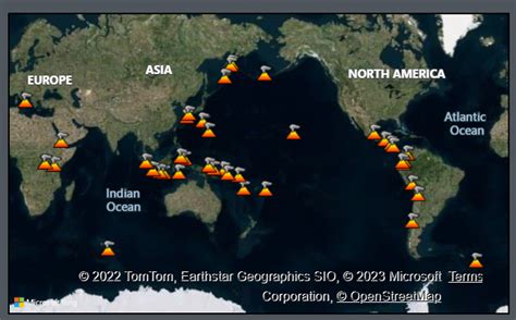 active volcano drawing|Map of Currently Active Volcanoes .